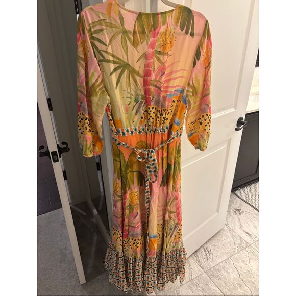 Anthropologie Farm Rio Tropical Wrap Maxi Dress LPet $268 - Picture 7 of 9